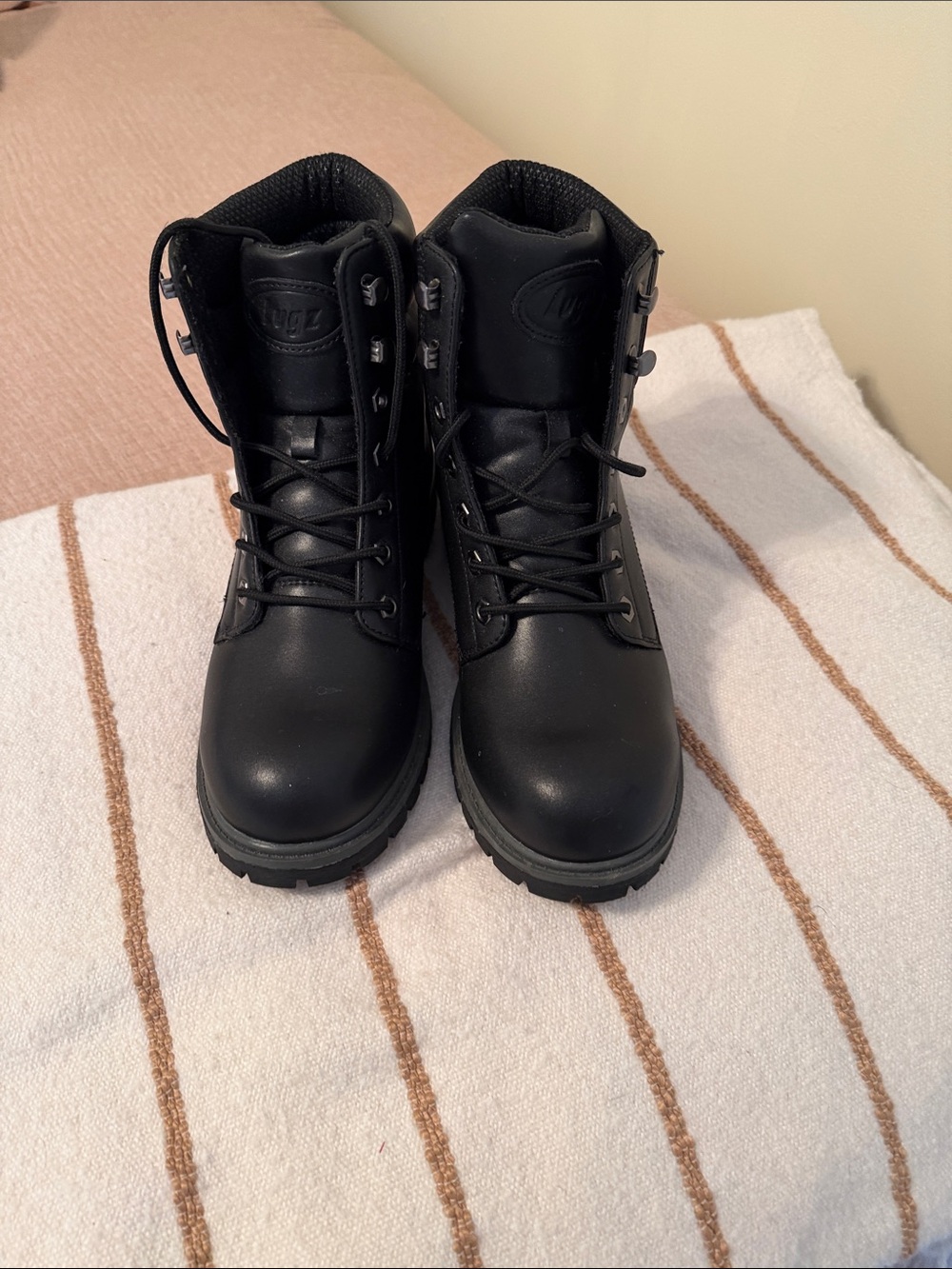 Lugz Men's Black Lace-Up Work Boots